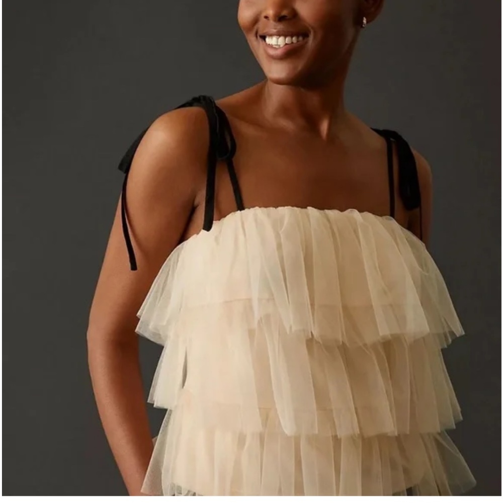 Anthropologie tulle tie top🖤